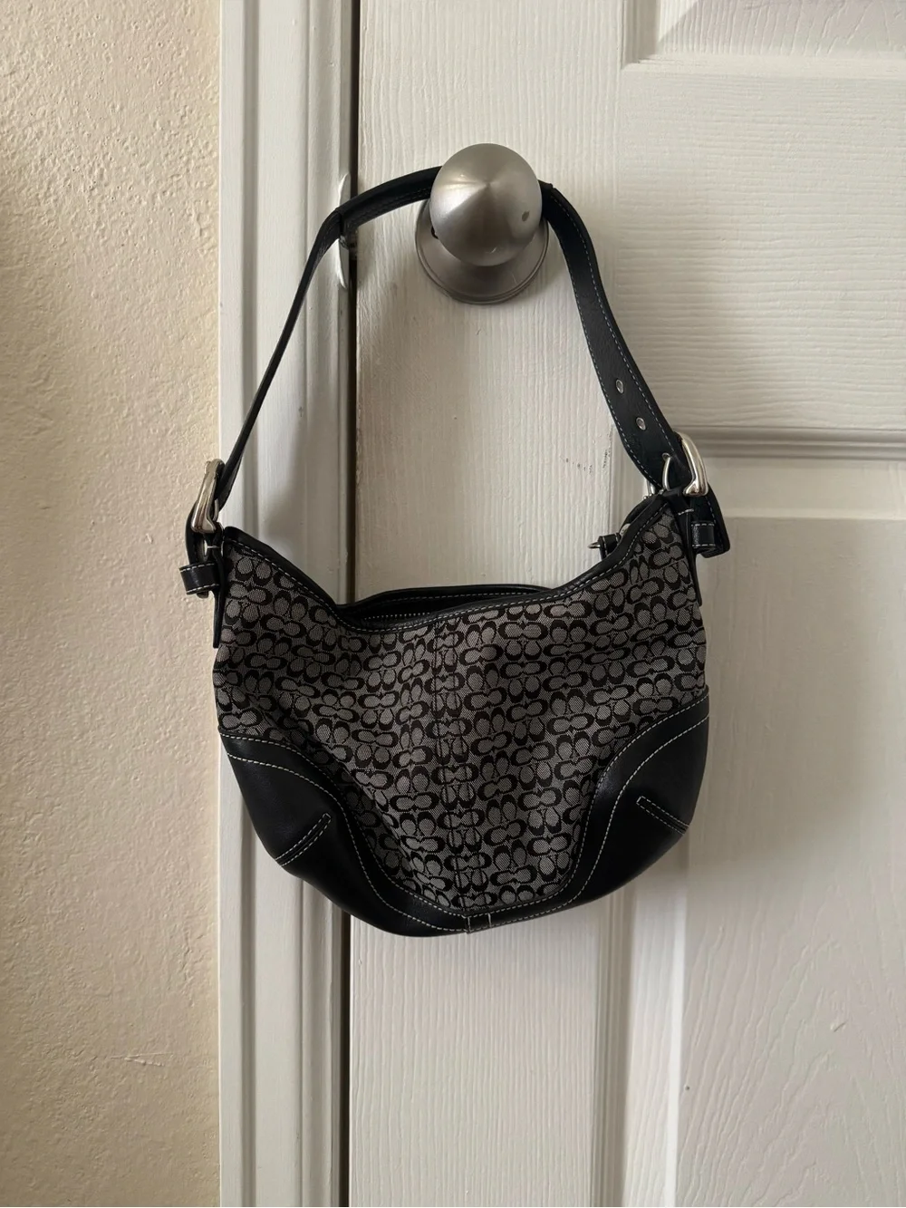 Y2K Coach Soho Vintage Signature Jacquard Mini Hobo (Style 6351)